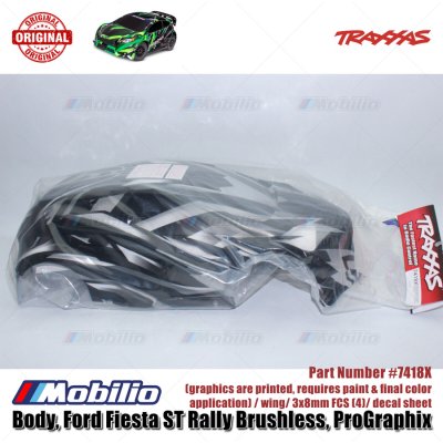 Traxxas Part #7418X Body Ford Fiesta ST Rally Brushless ProGraphix Wheelbase 324 mm