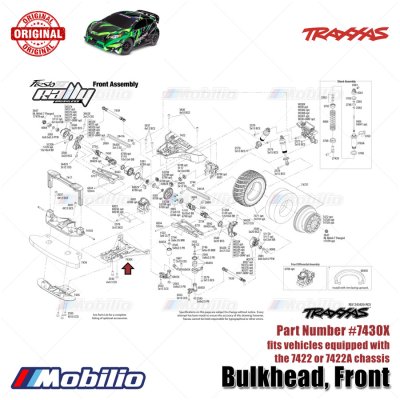 Traxxas Part #7430X Front Bulkhead Fits Vehicles Equipped with The 7422 or 7422A Chassis for RC Ford ST-Rally Slash