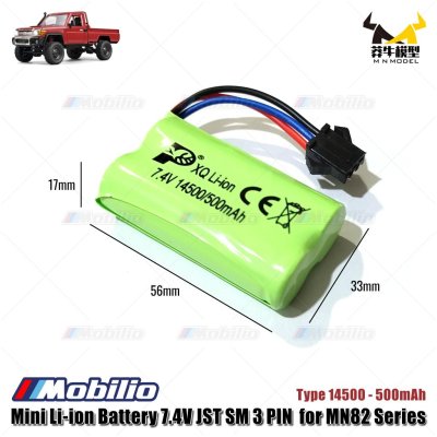 Mini Li-ion Battery 7.4V JST SM 3 PIN 14500 500mAh for RC MN82 Series Remote Control