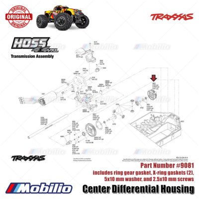 Traxxas Part #9081 Center Differential Housing Set for RC Hoss Rustler Stampede 4x4 Monster Trucks