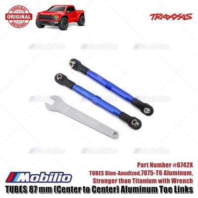 Traxxas Part #6742X Toe Links TUBES Blue-anodized 7075-T6 Aluminum Stronger Than Titanium for RC Ford ST Rally Raptor Slash Stampede Rustler Hoss