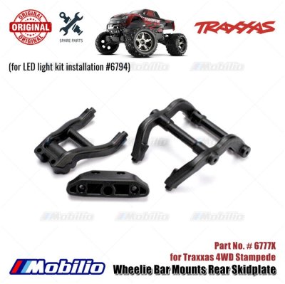 Traxxas Part #6777X Wheelie Bar Mounts Rear Skidplate for RC Stampede