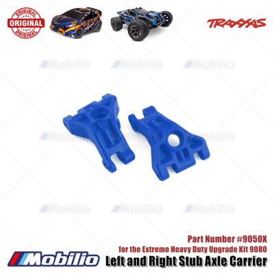 Traxxas Part #9050X Stub Axle Carriers Extreme Heavy Duty Blue for 9080 Upgrade RC Ford ST Rally Rustler Slash Stampede