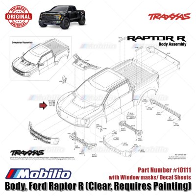 Traxxas Part #10111 Body Ford Raptor R Clear for RC Ford F-150 Raptor R 4X4