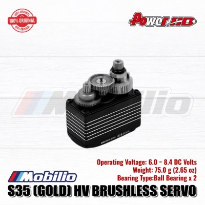 Power HD S35 Servo High Voltage Brushless 35Kg 0.07s Gold Original Part #HD-S35-GO