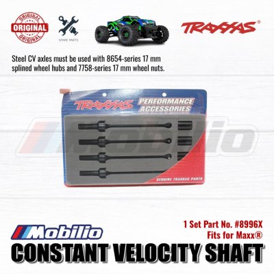 Traxxas Part #8996X Driveshafts Steel Constant-Velocity Assembled Front or Rear for WideMaxx Suspension Arms RC Maxx Monster Truck