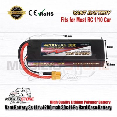 Vant Battery 3S 11.1 Volt 4200 mAh 30C Li-Polymer Hard Case Battery