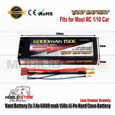 Vant 2S 7.4V 6000 mAh 150C Li-Po LCG Graphene Hard Case Battery