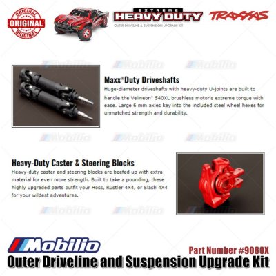 Traxxas Part #9080X Outer Driveline and Suspension Upgrade Kit Extreme Heavy-Duty for RC Rustler Slash Stampede