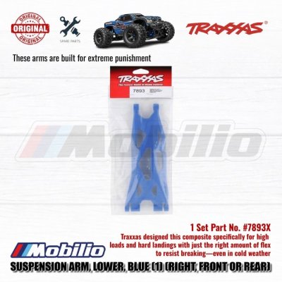 Traxxas Part #7893X #7894X Suspension Arm Lower Blue 1 Pcs Right or Left - Front or Rear for Use with #7895 WideMaxx Suspension Kit X-Maxx XRT