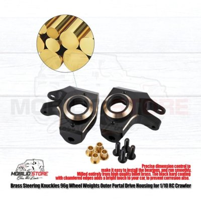 Brass Steering Knuckles Front Axle for 1/10 RC Crawler Axial SCX10 II