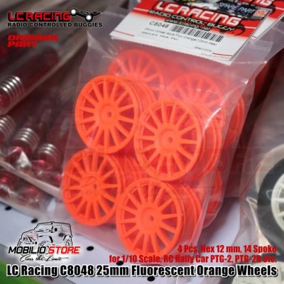 Spare Part LC Racing C8048 25mm Fluorescent Orange Wheels PTG-2 PTG-2R