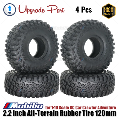 Upgrade Part 2.2 Inch All-Terrain Rubber Tire 120mm for 1:10 Scale RC Car Crawler Adventure