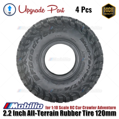 Upgrade Part 2.2 Inch All-Terrain Rubber Tire 120mm for 1:10 Scale RC Car Crawler Adventure
