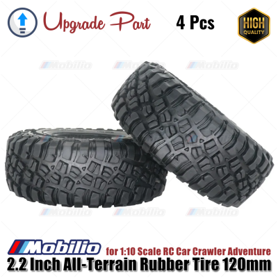 Upgrade Part 2.2 Inch All-Terrain Rubber Tire 120mm for 1:10 Scale RC Car Crawler Adventure