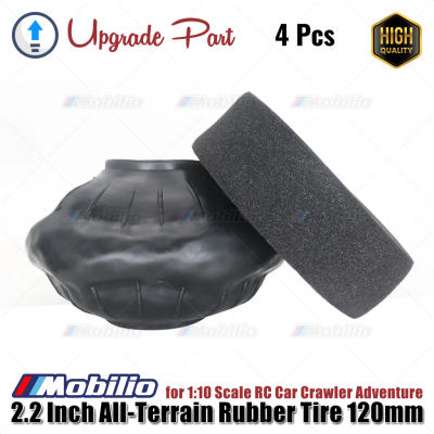 Upgrade Part 2.2 Inch All-Terrain Rubber Tire 120mm for 1:10 Scale RC Car Crawler Adventure