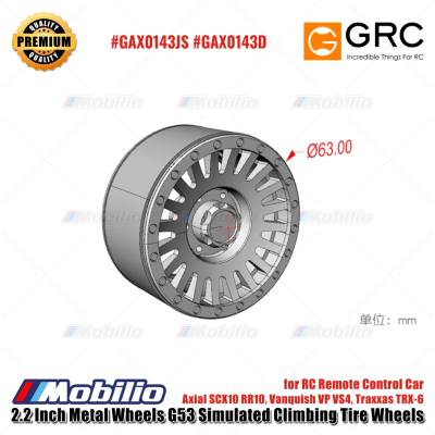 GRC 2.2 Inch Metal Wheels G53 Simulated Climbing Tire Wheels for RC Remote Control Car Axial SCX10 RR10 Vanquish VP VS4 Traxxas TRX-6 #GAX0143JS #GAX0143D