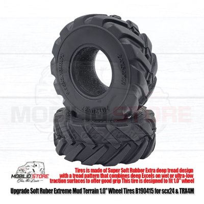 Upgrade Soft Ruber Extreme Mud Terrain 1.0 Tires B190415 SCX24 TRX4M