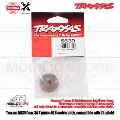 Traxxas #5639 34T Pinion 0.8 Metric Pitch Compatible with 32 Pitch