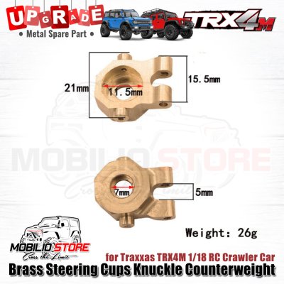 Upgrade Part - Brass Steering Cups Blocks Knuckle for RC Traxxas TRX4M