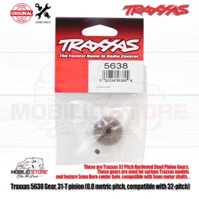 Traxxas #5638 31T Pinion 0.8 Metric Pitch Compatible with 32 Pitch