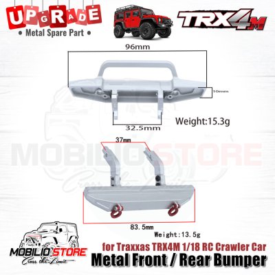 Upgrade Part Metal Front Rear Bumper for 1/18 RC Crawler Traxxas TRX4M