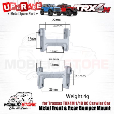 Upgrade Parts - Metal Front Rear Bumper Mounts for 1/18 Traxxas TRX4M