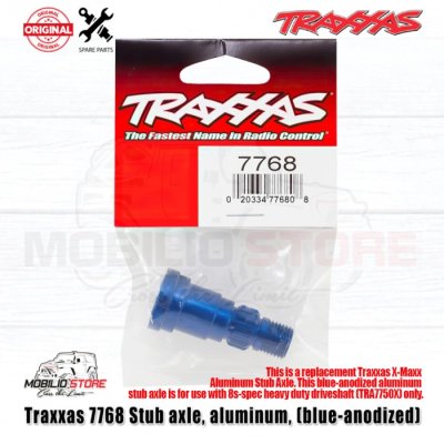 Traxxas #7768 Stub Axle Aluminum Blue Anodized for Traxxas X-Maxx, XRT