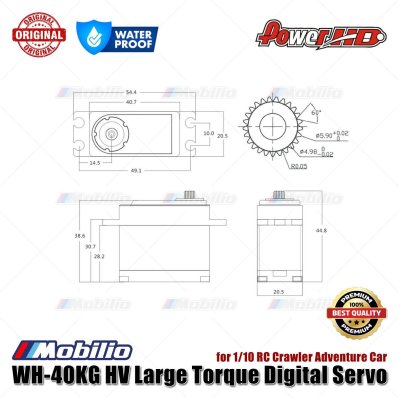Power HD WH-40KG HV Large Torque Digital Servo Waterproof for 1/10 RC Crawler Adventure Car