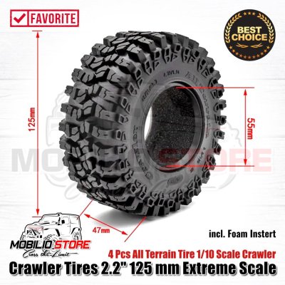 4 Pcs Crawler Tires 2.2 Extreme Scale All Terrain Ban 1/10 Crawler Car