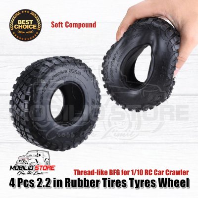 4 Pcs 2.2" Rubber Tires Tyres Wheel Ban 120 mm for 1/10 RC Car Crawler