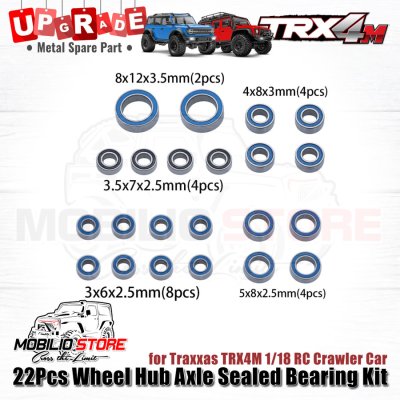 Upgrade 22 Pcs Wheel Hub Axle Sealed Bearing Kit for Traxxas TRX4M