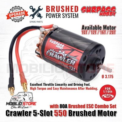 Surpass Crawler 5-Slot 550 Brushed Motor with 80A ESC Combo Waterproof