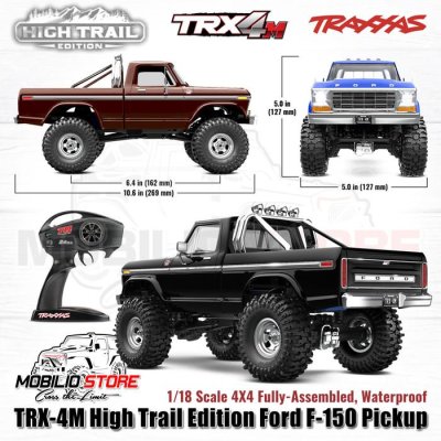 Traxxas 97044-1 TRX-4M High Trail Edition Ford F-150 Pickup 1/18 Scale 4X4 RTR Clipless
