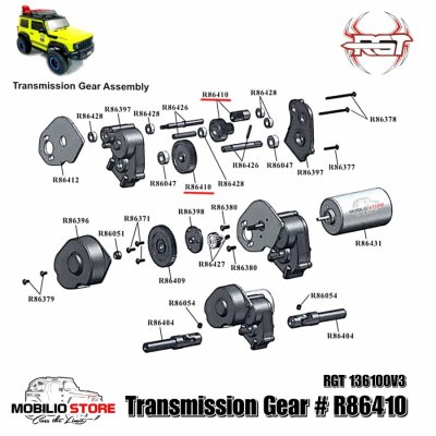 Transmission Gear Set RGT 136100V3 Jimny Original Spare Part # R86410