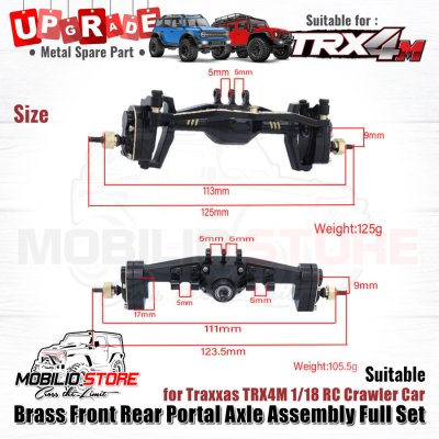 Upgrade Metal Brass Front Rear Portal Axle for Traxxas TRX4M Crawler