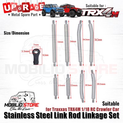 Upgrade Stainless Steel Link Rod Linkage Set Traxxas TRX4M RC Crawler