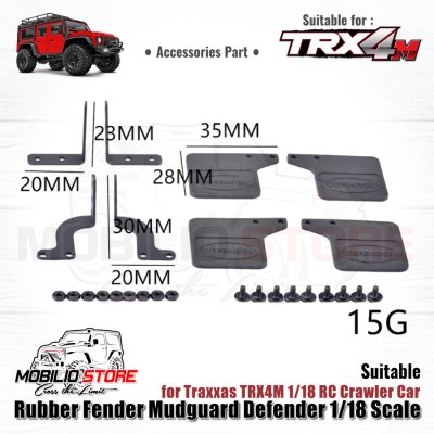 Rubber Fender Mudguard Defender 1/18 Scale Traxxas TRX4M RC Crawler