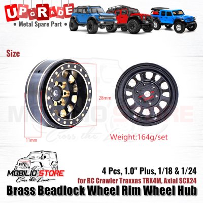 Upgrade Brass Beadlock Wheel Rim Wheel Hub 1.0 Plus f/ TRX4M SCX24 (A)