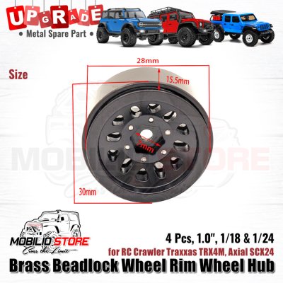 Upgrade - Brass Beadlock Wheel Rim Wheel Hub 1.0 for TRX4M SCX24 (C)