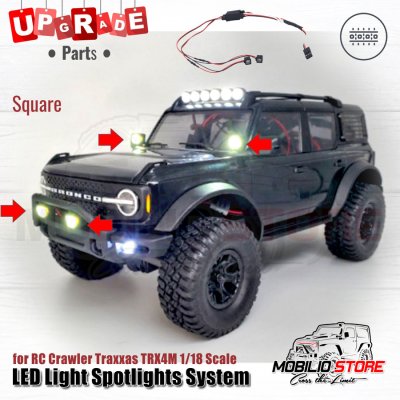 LED Light Spotlights System for TRX4M 1/18 RC Crawler Car Upgrade Part