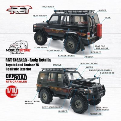 RGT EX86190 Rescuer Toyota Land Cruiser 76 RC Car 110 Crawler RTR