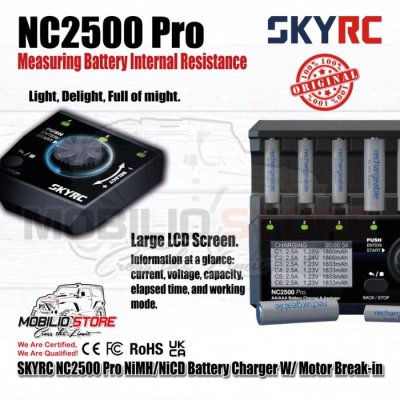 SKYRC NC2500 Pro NiMH NiCd Charger Baterai w/Break-in Dinamo Tamiya