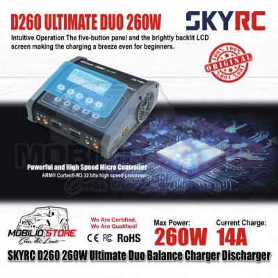 SKYRC D260 AC/DC 1S-6S 260W Ultimate Duo Balance Charger Discharger SKYRC D260 AC/DC 1S-6S 260W Ultimate Duo Balance Charger Discharger