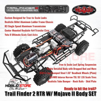 RC4WD Trail Finder 2 RTR w/Mojave II Body Set (Midnight Edition) HILUX