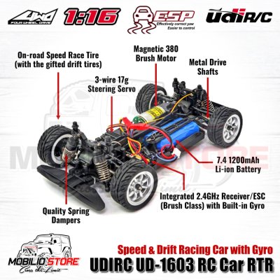 UDIRC UD-1603 4WD 1/16 Racing Drift Rally Touring RC Car 2.4 GHz RTR