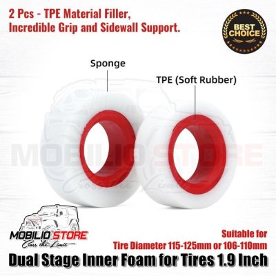 Dual Stage Inner Foam for Tires 1.9 Inch for Tire Diameter 106-125mm