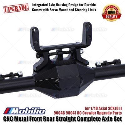 Upgrade Part CNC Metal Front Rear Straight Complete Axle Set Gardan for 1/10 Axial SCX10 II 90046 90047 RC Crawler Car Adventure