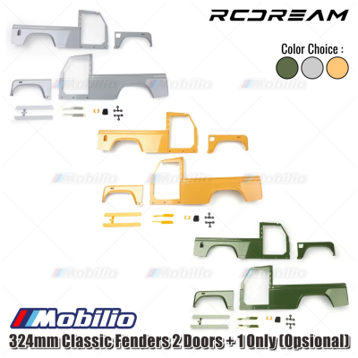 RCDream 324mm Classic Fenders 2 Doors + 1 Only (Opsional) for Body Wilderness Defender