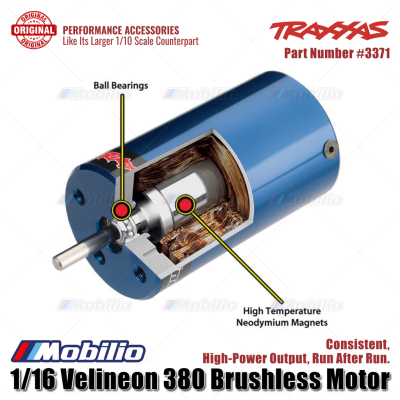 Traxxas Part #TRX-3371 Velineon 380 Brushless Motor for 1/16 Scale RC Car Remote Control